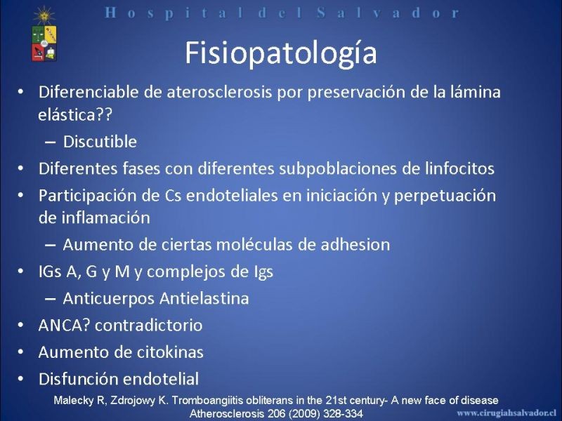 Diapositiva 10 de Tromboangeitis Obliterante(Enfermedad de Buerger)