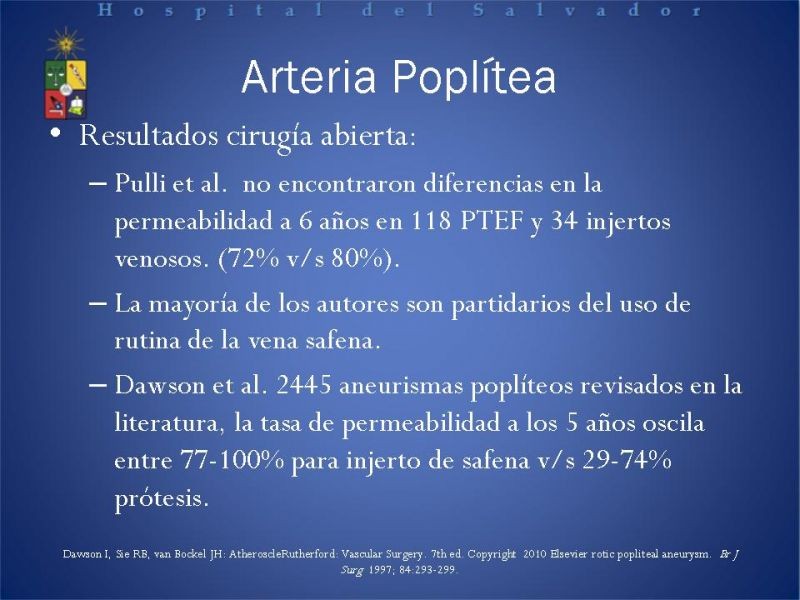 Diapositiva 27 de Aneurismas Arteriales EEII