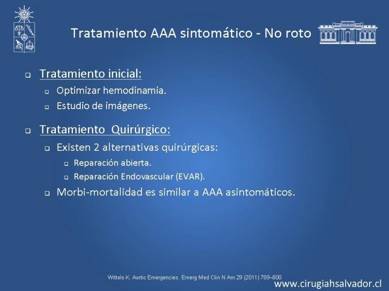 Diapositiva 30 de Aneurisma de Aorta Abdominal:Generalidades