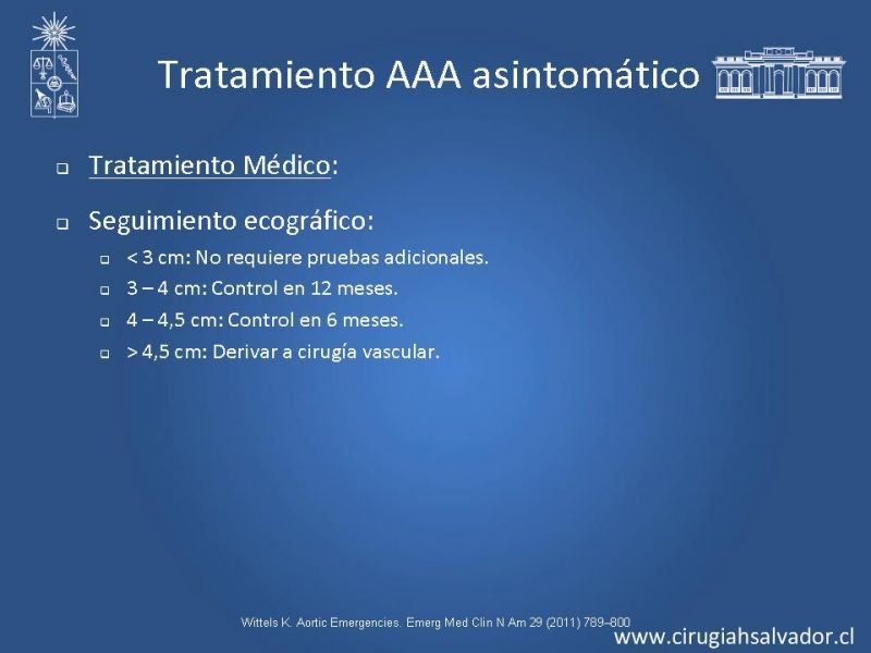 Diapositiva 22 de Aneurisma de Aorta Abdominal:Generalidades