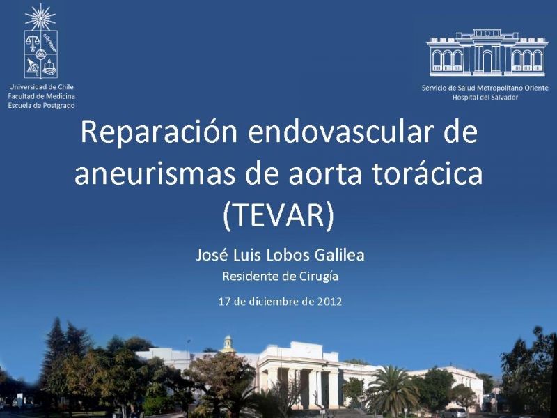 Diapositiva 38 de Reparación endovascular de aneurismas de aorta torácica (TEVAR)