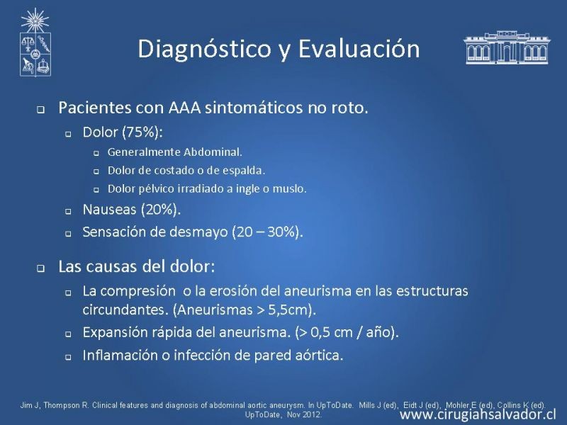 Diapositiva 28 de Aneurisma de Aorta Abdominal:Generalidades
