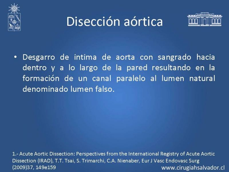 Diapositiva 1 de Disección aórtica tipo A