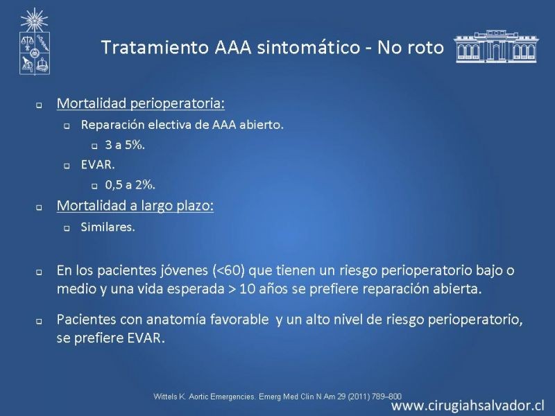Diapositiva 26 de Aneurisma de Aorta Abdominal:Generalidades