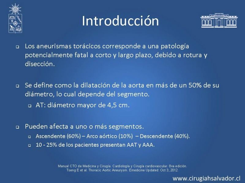 Diapositiva 1 de Reparación endovascular de aneurismas de aorta torácica (TEVAR)