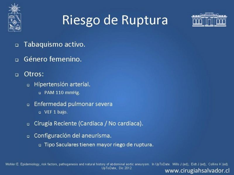 Diapositiva 12 de Aneurisma de Aorta Abdominal:Generalidades