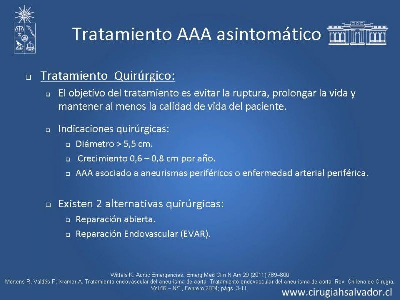 Diapositiva 23 de Aneurisma de Aorta Abdominal:Generalidades