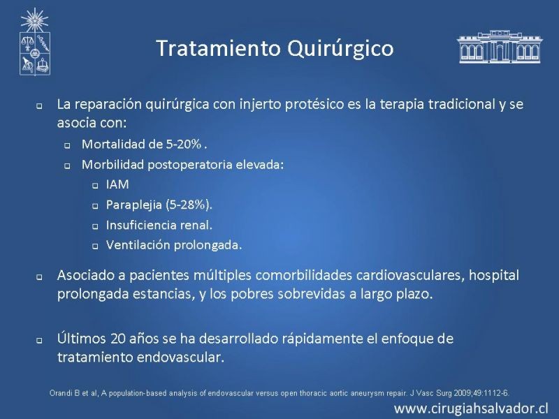 Diapositiva 14 de Reparación endovascular de aneurismas de aorta torácica (TEVAR)