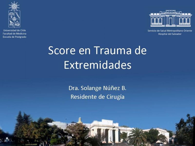 Diapositiva 19 de Score en Trauma de Extremidades