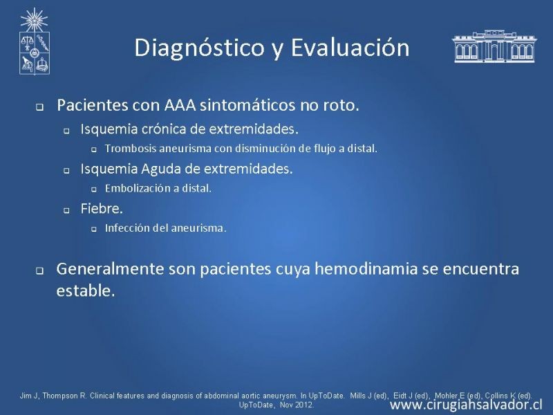 Diapositiva 29 de Aneurisma de Aorta Abdominal:Generalidades