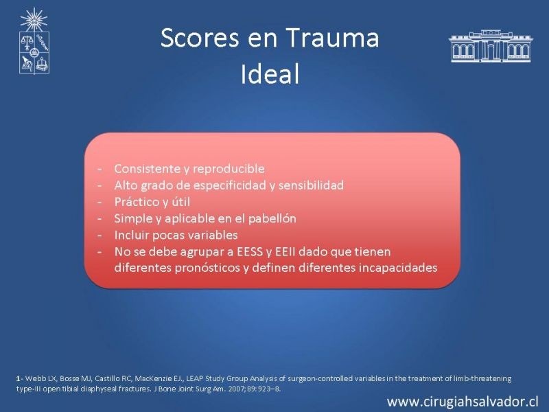 Diapositiva 7 de Score en Trauma de Extremidades