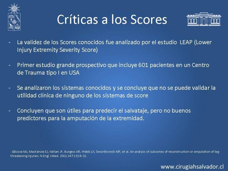 Diapositiva 18 de Score en Trauma de Extremidades