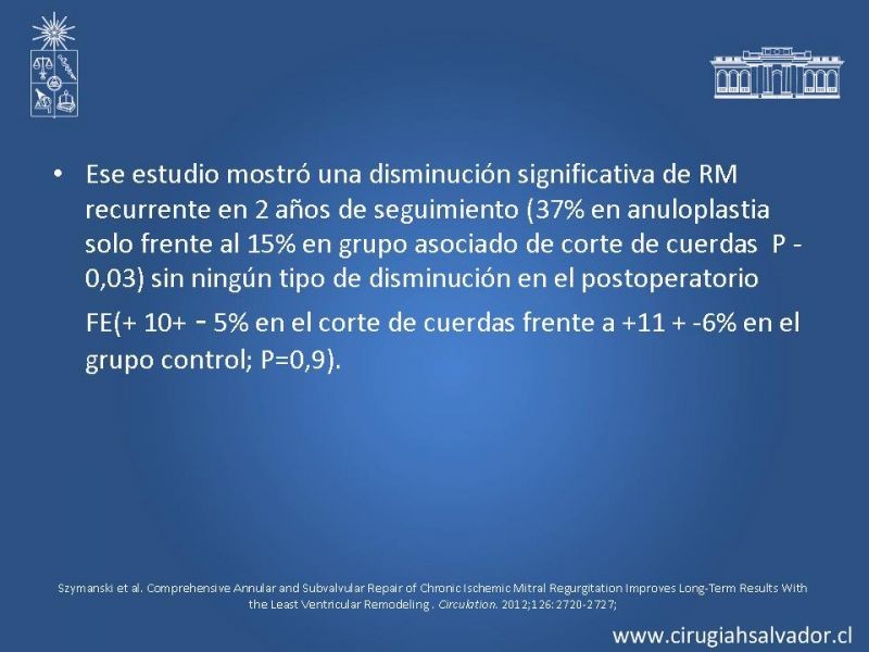 Diapositiva 27 de Insuficiencia Mitral Isquémica