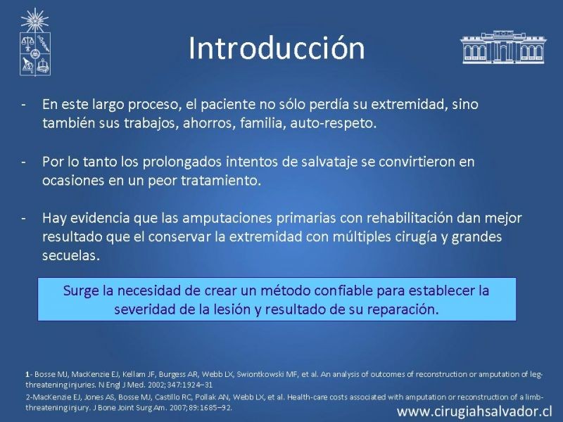 Diapositiva 2 de Score en Trauma de Extremidades