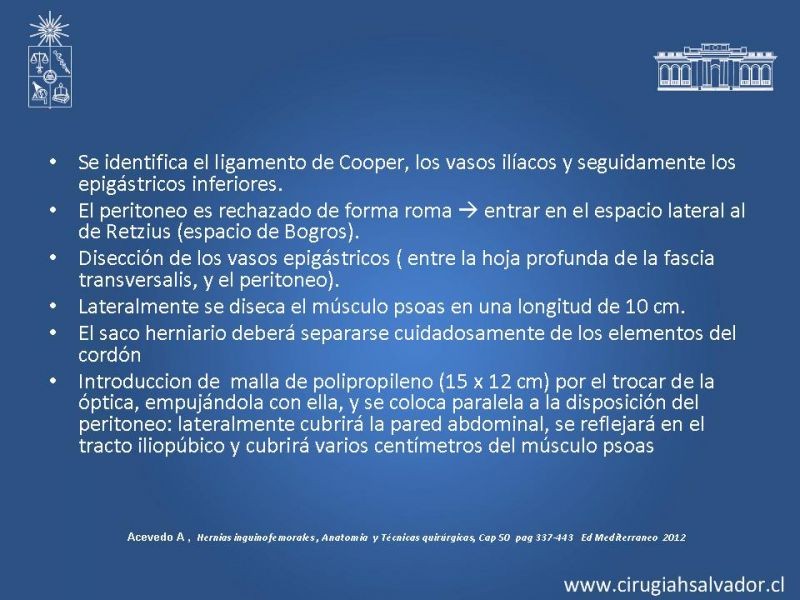 Diapositiva 18 de Laparoscopia en Hernia Inguinal