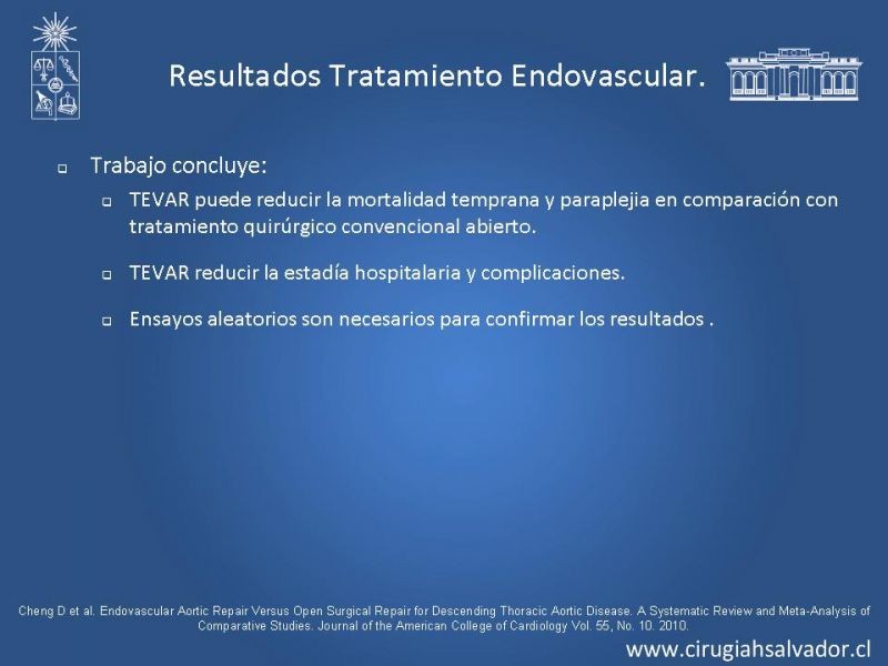 Diapositiva 36 de Reparación endovascular de aneurismas de aorta torácica (TEVAR)
