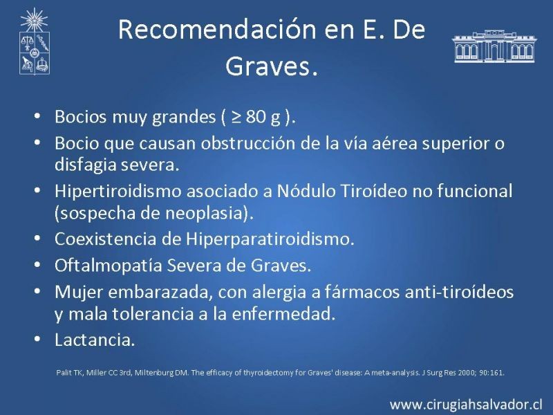 Diapositiva 12 de Indicaciones y Resultados de la Tiroidectomía Total en Hipertiroídismo 