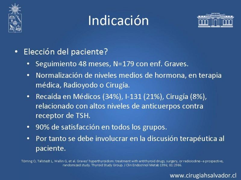 Diapositiva 10 de Indicaciones y Resultados de la Tiroidectomía Total en Hipertiroídismo 