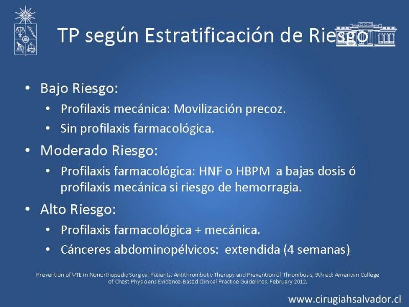 Diapositiva 18 de Profilaxis Tromboembólica en Cirugía