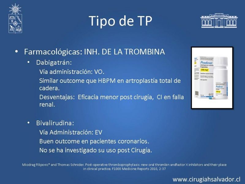 Diapositiva 16 de Profilaxis Tromboembólica en Cirugía