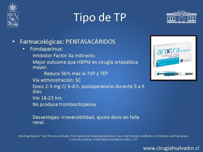 Diapositiva 13 de Profilaxis Tromboembólica en Cirugía