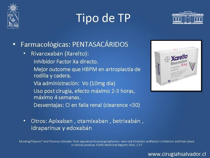 Diapositiva 14 de Profilaxis Tromboembólica en Cirugía