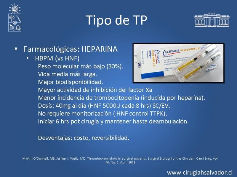 Diapositiva 10 de Profilaxis Tromboembólica en Cirugía