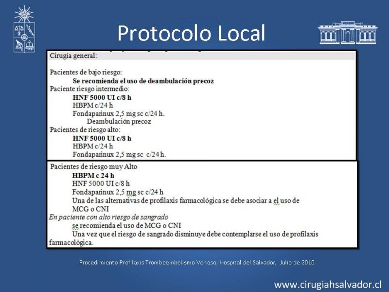 Diapositiva 23 de Profilaxis Tromboembólica en Cirugía