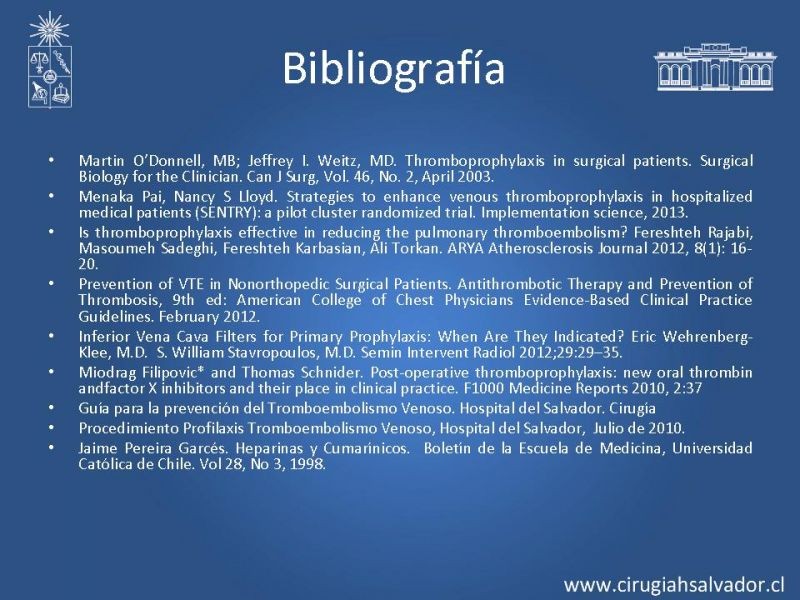 Diapositiva 26 de Profilaxis Tromboembólica en Cirugía