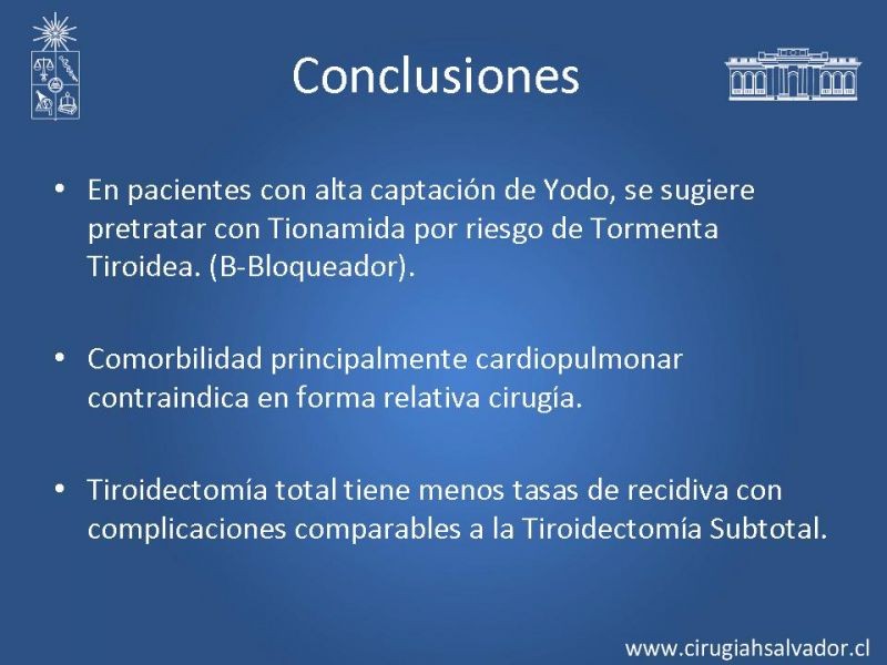 Diapositiva 22 de Indicaciones y Resultados de la Tiroidectomía Total en Hipertiroídismo 