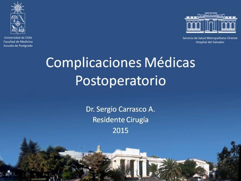 Diapositiva 27 de Complicaciones Médicas Postoperatorio