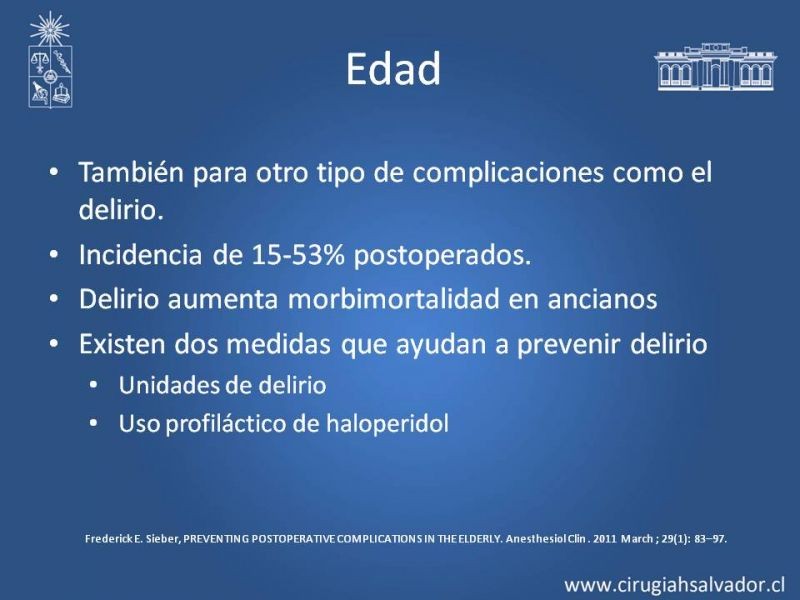 Diapositiva 13 de Complicaciones Médicas Postoperatorio