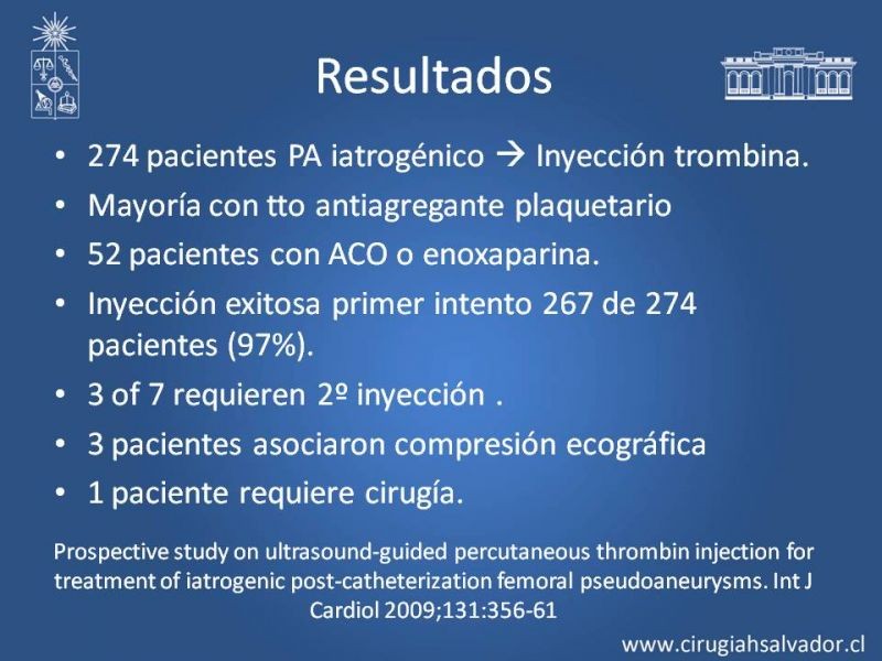 Diapositiva 16 de Pseudoaneurisma Post Angiografía