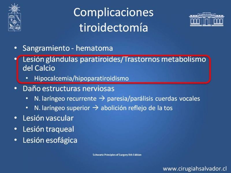 Diapositiva 2 de Hipoparatiroidismo post Tiroidectomía