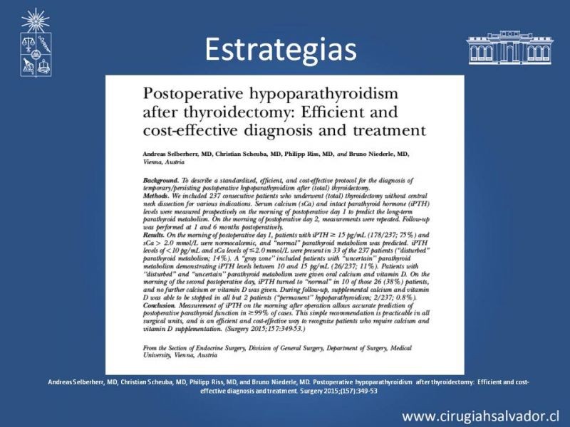 Diapositiva 18 de Hipoparatiroidismo post Tiroidectomía