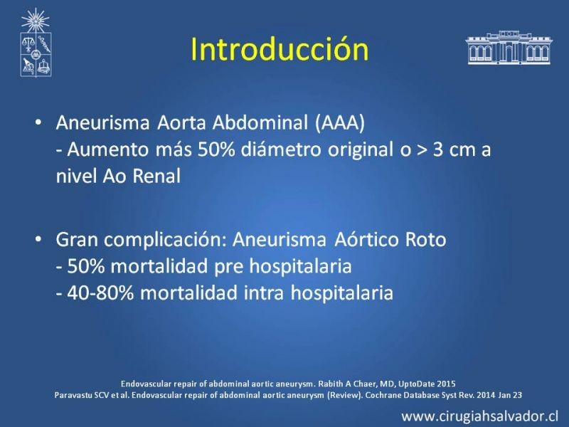 Diapositiva 1 de Endoleak post EVAR
