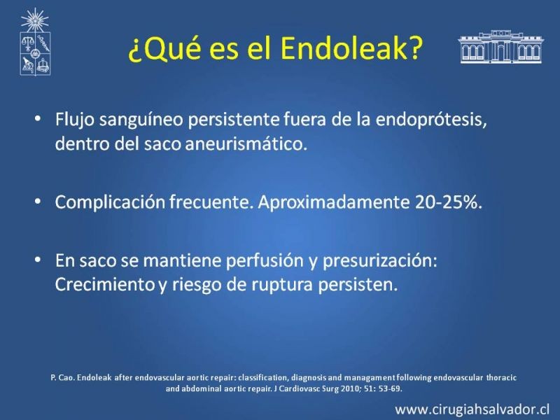 Diapositiva 8 de Endoleak post EVAR