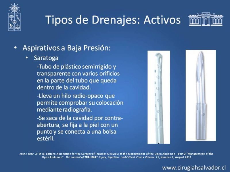 Diapositiva 22 de Drenajes: Indicación y Utilidad