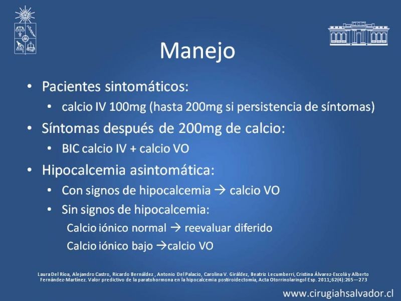 Diapositiva 28 de Hipoparatiroidismo post Tiroidectomía