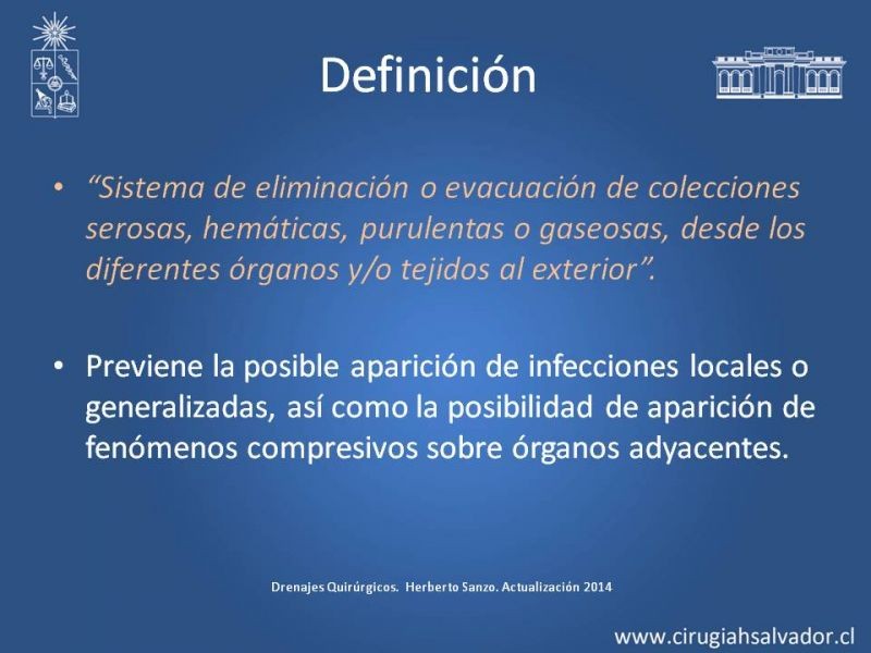 Diapositiva 1 de Drenajes: Indicación y Utilidad