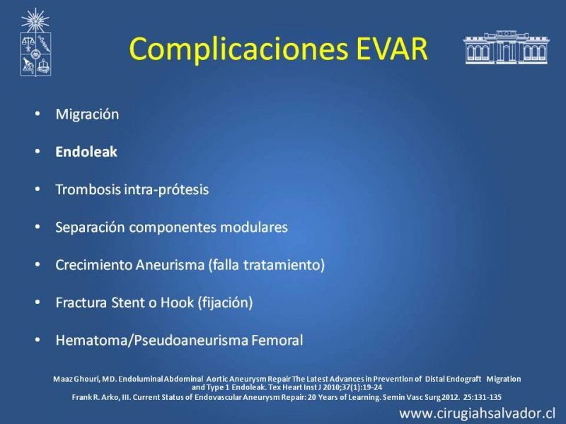 Diapositiva 7 de Endoleak post EVAR