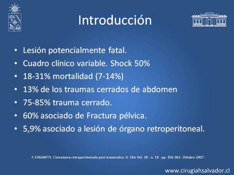 Diapositiva 1 de Hematoma Retroperitoneal Traumático