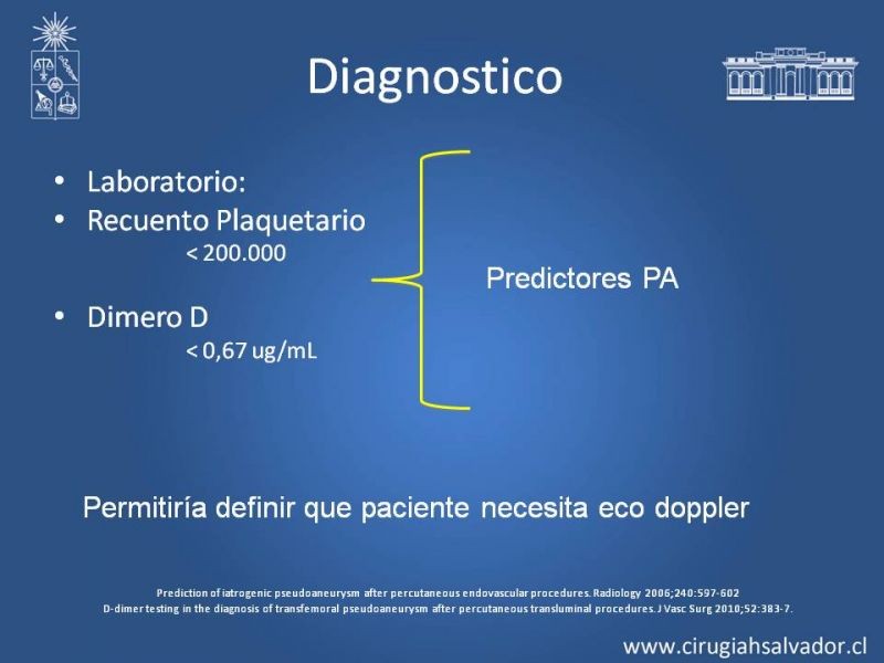 Diapositiva 4 de Pseudoaneurisma Post Angiografía