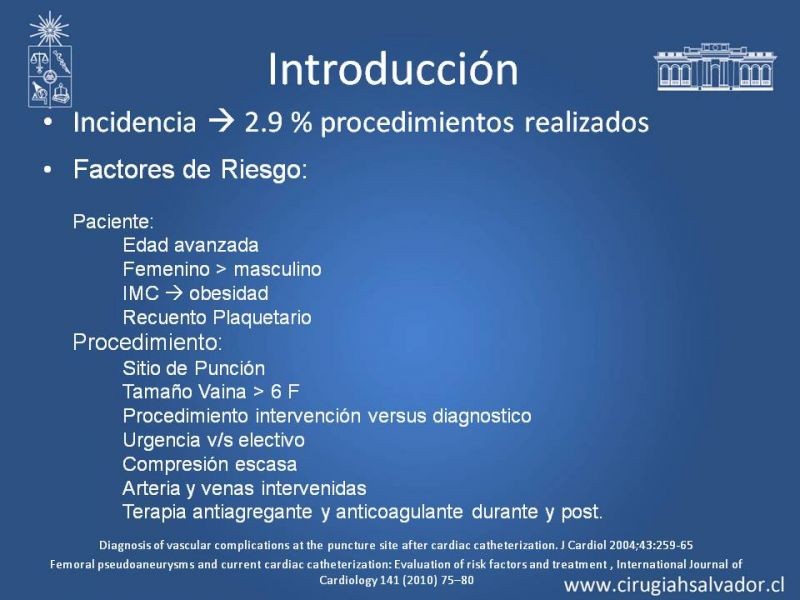 Diapositiva 2 de Pseudoaneurisma Post Angiografía