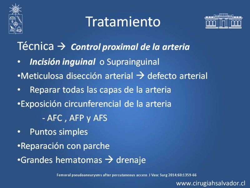 Diapositiva 20 de Pseudoaneurisma Post Angiografía
