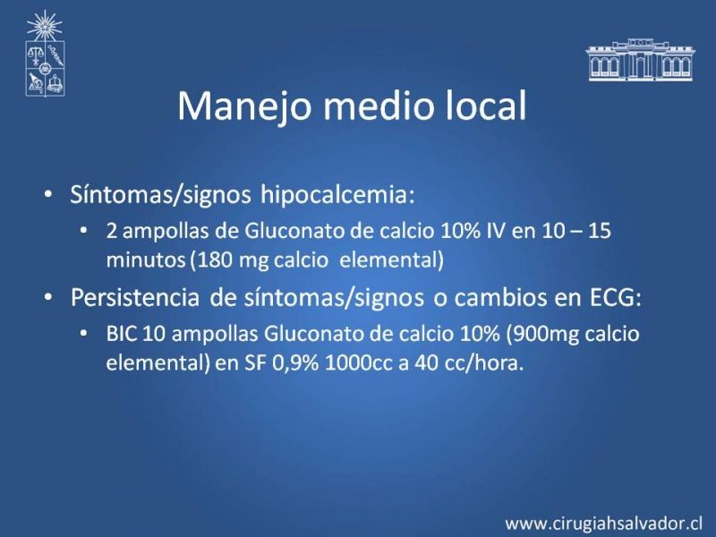 Diapositiva 31 de Hipoparatiroidismo post Tiroidectomía