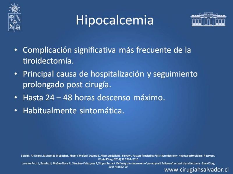 Diapositiva 8 de Hipoparatiroidismo post Tiroidectomía