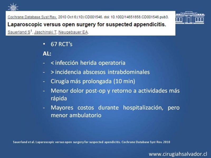 Diapositiva 11 de Novedades en Apendicitis Aguda