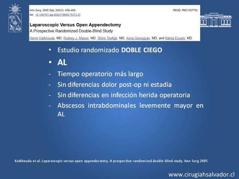 Diapositiva 12 de Novedades en Apendicitis Aguda