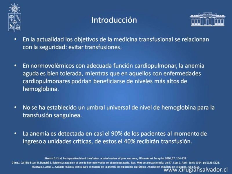 Diapositiva 3 de Terapia transfusional perioperatoria